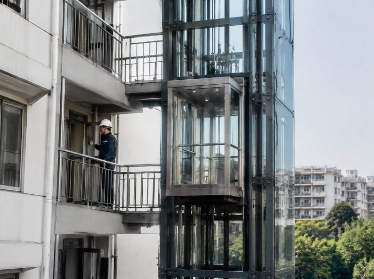 湘潭旧楼加建观光电梯
